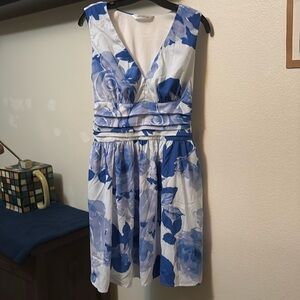 eShakti women's flower dress custom size 6 smocked waist pockets sleeveless